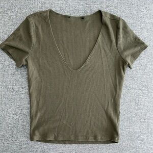F21 plunge neck t shirt